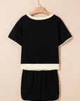 Colorblock Short Sleeve T-Shirt and Skort Set