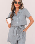 Fernanda Stripe High Waist Romper