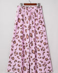 Leopard Drawstring High Waist Pocketed Pants
