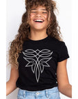 Kids Black Fancy Boot Stitch Tee