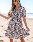 Jayleen Leopard Short Sleeve Mini Dress