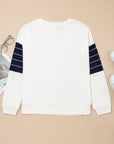 Colorblock Reverse Seam Patch Pocket Drop Shoulder Sweatshirt