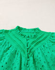Eyelet Embroidered Puff Sleeve Blouse