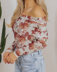 Floral Mesh Long Sleeve Bodysuit