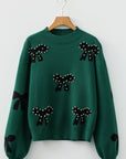 Eleanor Bow Pattern Loose Sweater