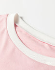 Stripe Contrast Trim Patchwork Top