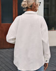 Rosalie Textured Flap Pocket Buttoned Shacket