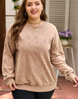 Plus Size SAVE BY GRACE Embroidered Mineral Wash Sweatshirt