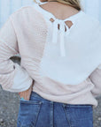 Colorblock Tied Keyhole Sweater