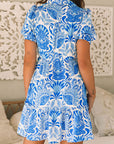 Floral Ruffle Half Buttoned Dress