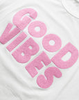 GOOD VIBES Chenille Embroidered Crewneck Tee