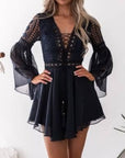 Black Lace Crochet Dress