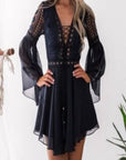 Black Lace Crochet Dress