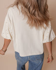 Sylvia Pearled Puff Sleeve Loose Top