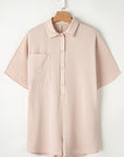 Collared Button Up Pocketed Romper