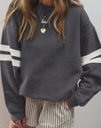 Varsity Stripe Drop Shoulder Sweatshirt