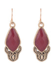 Elegant Bordeaux Quartz Earrings