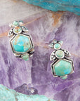 Emile Blue Turquoise Sterling Silver Hoop Earrings