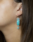 Emile Blue Turquoise Sterling Silver Dangle Earrings