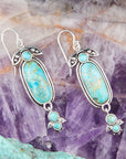 Emile Blue Turquoise Sterling Silver Dangle Earrings