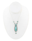 Emile Sterling Silver and Blue Turquoise Pendant Necklace