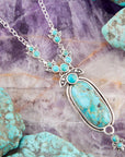 Emile Sterling Silver and Blue Turquoise Pendant Necklace