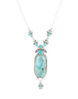 Emile Sterling Silver and Blue Turquoise Pendant Necklace
