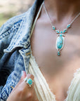 Emile Sterling Silver and Blue Turquoise Pendant Necklace