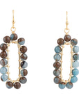 Endless Loop Blue Sponge Quartz Golden Earrings