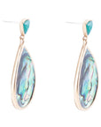 Epiphany Blue Abalone Golden Post Drop Earrings
