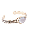 Etto Black Mother of Pearl Golden Cuff Bracelet