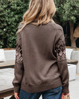 Alana Western Geometric Patterned Crew Neck Knitted Sweater