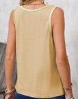 Metallic Contrast Trim Tank Top