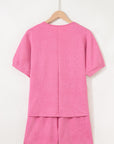 Textured T-Shirt and Shorts Set
