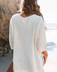 SimoneTextured Knit Drop Shoulder Short Sleeve Sweater