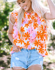 Alison Ruffled Sleeve Smocked Floral Top