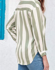 Stripe Buttoned Long Sleeve Shirt