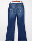 Samantha Western Stitch Patched Pocket Bootcut Jeans