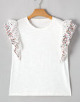 Ramona Floral Lace Eyelet Sleeve Blouse
