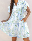 Madalyn Floral Contrast Edge Layered Short Sleeve Mini Dress