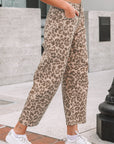 Leopard High Waist Straight Jeans