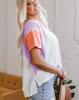 Rosalee V Neck Exposed Seam High Low Top