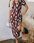 Western Aztec T-Shirt Maxi Dress