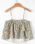 Kaiya Floral Spaghetti Strap Ruffle Summer Tank Top