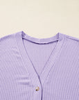 Plus Size Solid Waffle Knit Button-Front Cardigan