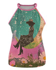 Baha Ranch Cowgirl on the Moon Retro Pop Western Tank Top