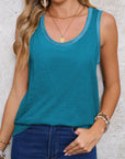 Metallic Contrast Trim Tank Top