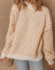 Ximena Rhombus Textured Knit Sweater