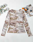 Western Camo Mesh Long Sleeve Top
