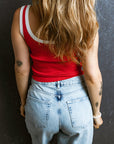 Colorblock Edge Ribbed Tank Top